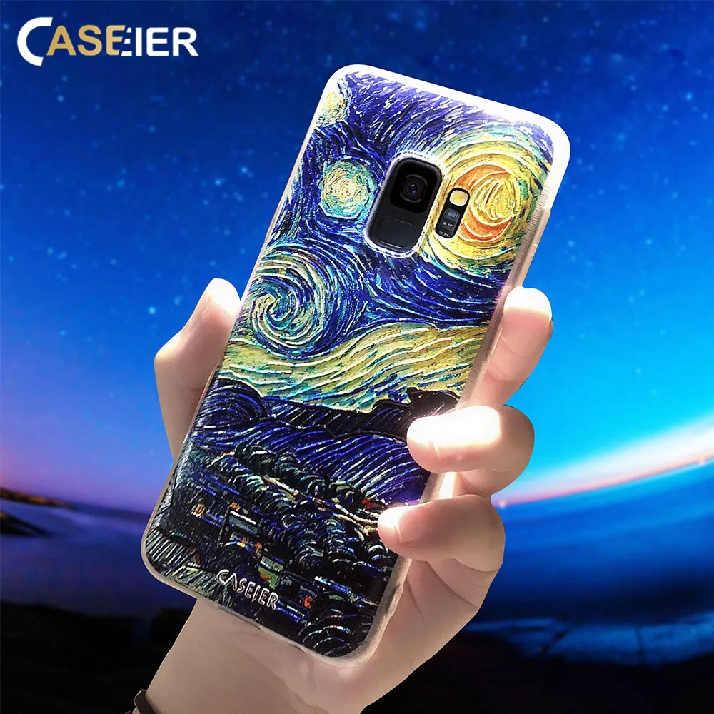 

CASEIER Retro Style Phone Case For Samsung S9 S8 Plus Soft Silicone Cases For Samsung S7 S6 Note 8 Funda Couque Capinha Shell