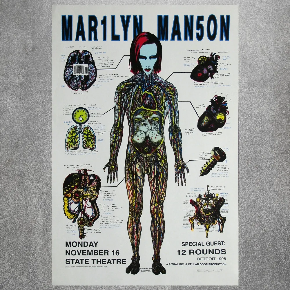 

Marilyn Manson Design Canvas Art Print Painting Poster Wall Picture For Living Room Home Decorative Bedroom Decor No Frame