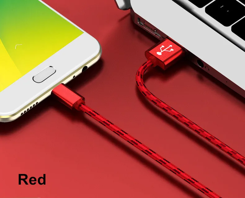 Vanniso Micro USB кабель для Samsung Galaxy S6 S7 1m 2m 3M USB кабель USB для подключения кабеля к кабелю для Xiaomi Redmi note4x мобильный телефон на андроиде, кабель Micro-USB - Цвет: Red