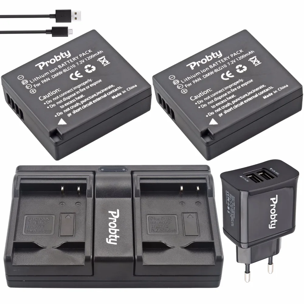 2Pcs Dmw-Blg10 Dmw Blg10 Battery + Usb Caricatore Doppio Per Panasonic Dmc-Zs60 Dmc-Zs100 Dmc-Gx7 Dmc-Lx100 Dmc-Gf3 Dmc-Gf5 Dmc-Gf6