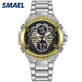 

Watch Men Mechanical Automatic SMAEL Waterproof Electronic Watch Alarm Clock Men Digital 1372 Sport Men Watches Stainless Steel