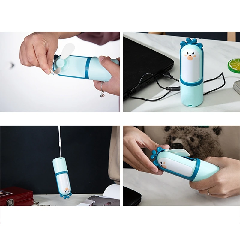 Летний портативный мини-вентилятор USB портативный ручной вентилятор светодиодный ночник перезаряжаемый складной охлаждающий вентилятор для дома на открытом воздухе путешествия
