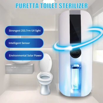 

Intelligent Toilet Sterilizer UV Light Disinfection Rechargeable Solar Power Automatic Toilet Lid Sterilizer Bathroom Product
