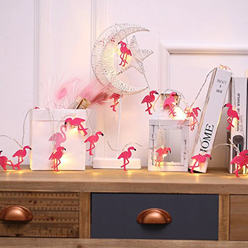 1,5 м 10 светодиодный s Розовый фламинго светодиодный Строка Рождественские огни Свадебная Праздник Новый год Сад Открытый вечерние