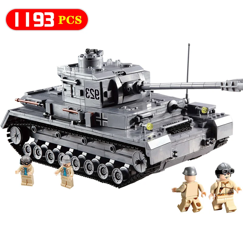 

Military city police 923 PZKPFW-IV War tank Building Blocks Compatible Legoed technic Army ww2 Germany Soldiers bricks Kids Toys