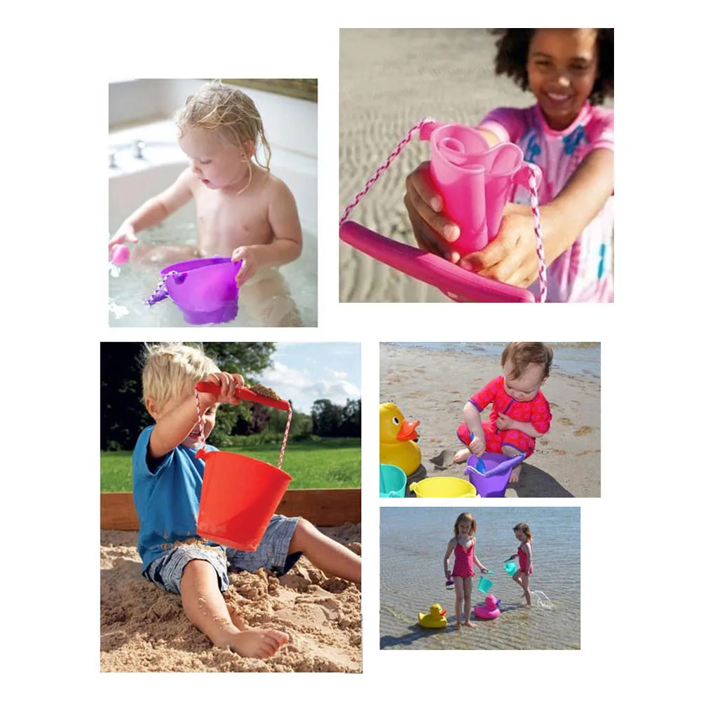 Лето, детское пляжное ведро, силиконовое складное ручное бочонок, игрушка, детская игрушка для ванной, песок, вода, игрушка, складной бассейн