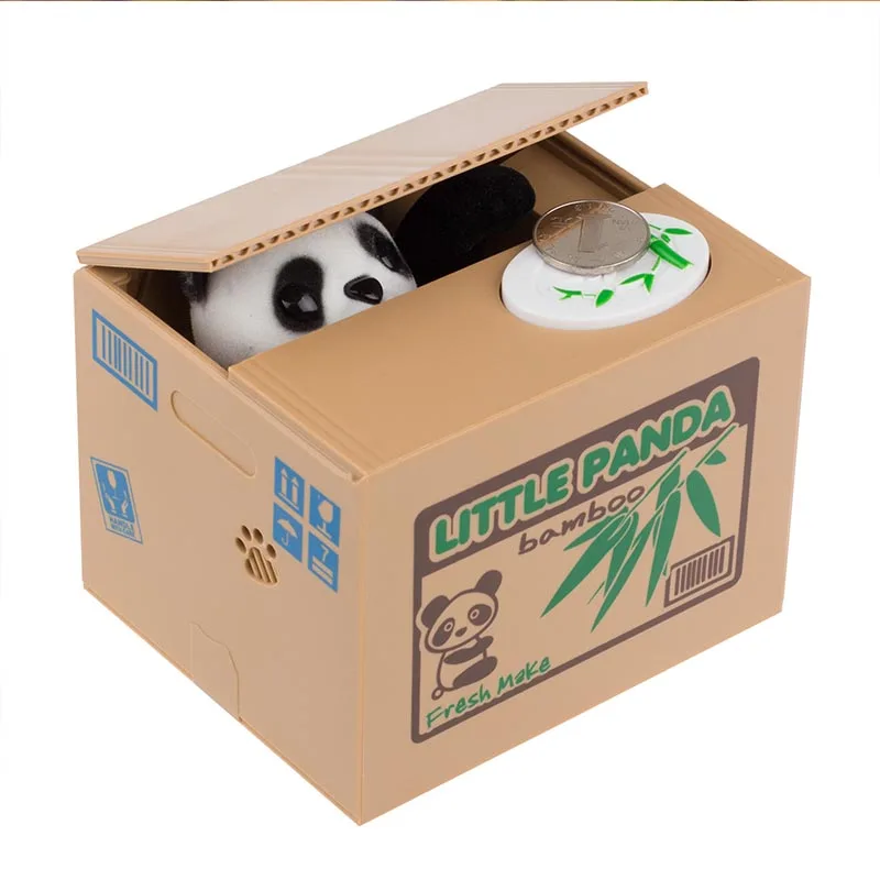 Panda Piggy bank Коты копилка для денег панда вор копилка для денег подарок для детей копилка для денег автоматический палантин копилка - Цвет: Panda Piggy bank