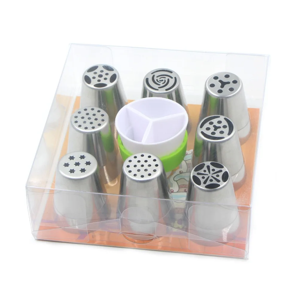 9pcs Russian Icing Piping Tubes Collection Making kit Pastry Tips Set