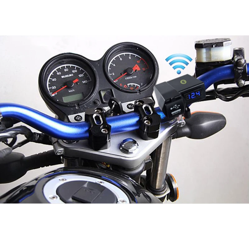 12 в прикуриватель для мотоцикла, двойной USB зарядное устройство, розетка, адаптер питания, розетка с Bluetooth, светодиодный вольтметр, водонепроницаемый