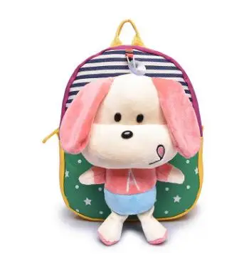 Plush backpacks toy bear Kids plush bags Dolls&Stuffed Toys Baby kindergarden School Bags children mochila for 2-5years - Цвет: green dog