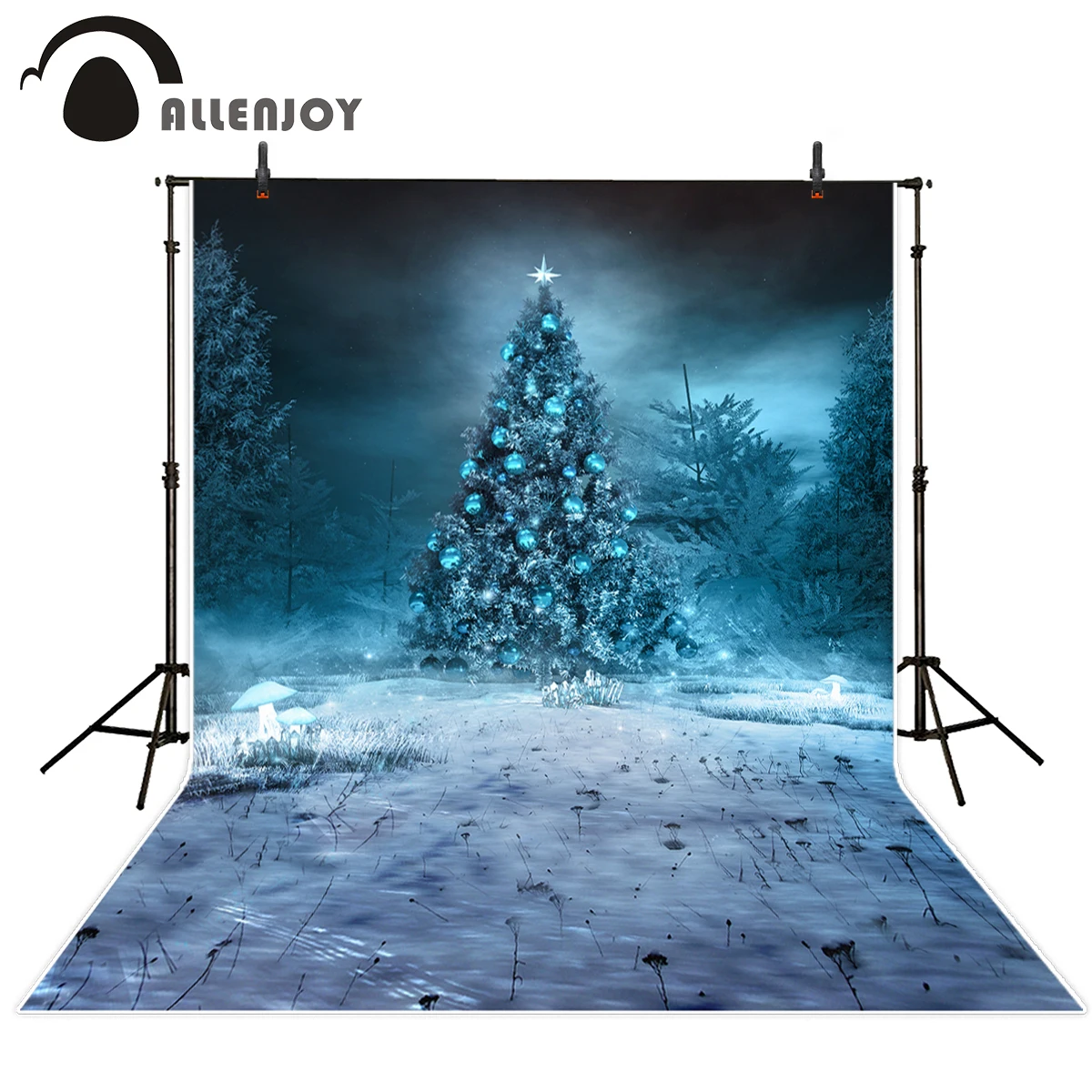 

Allenjoy photography background Christmas tree theme snow Winter theme backdrop professional photo background studio