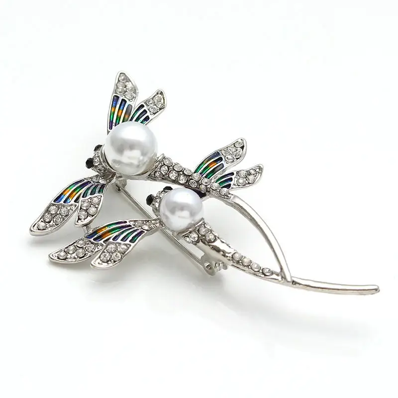Two Dragonfly pearl brooches Fly Insect Brooch Kids Girls Clothes