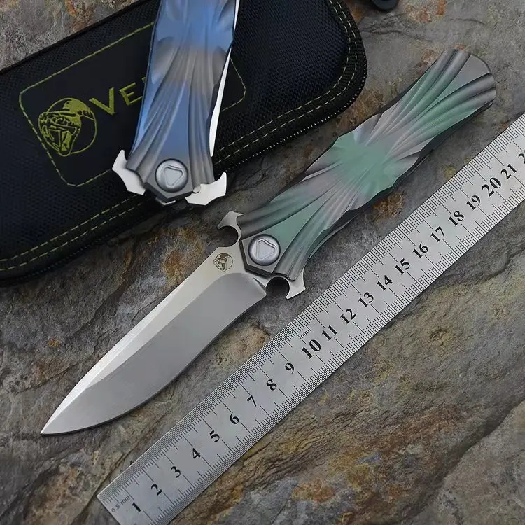 

KEVIN JOHN KNIFE VENOM T M390 Blade Titanium Alloy+Carbon Fiber Handle Outdoor camping hunting Hunting pocket knives EDC TOOL