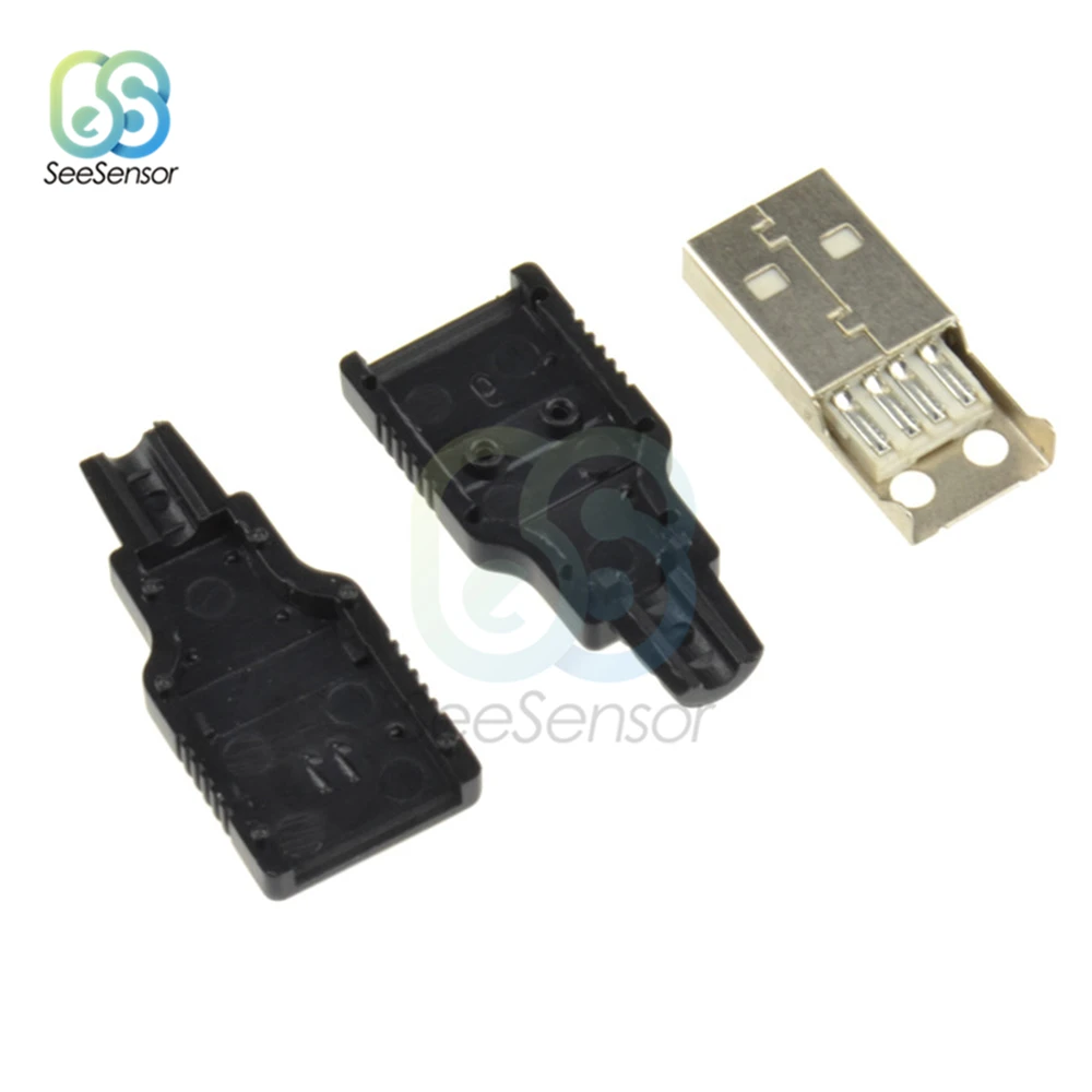 5 штук в наборе USB 2,0 Тип A входящий штекер USB 4 контактный разъем В комплект поставки входит адаптер с черным Пластик крышка