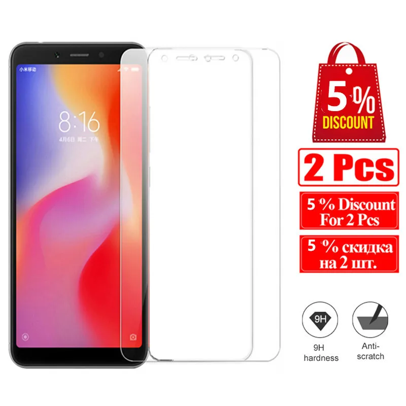 Защитное закаленное стекло 2.5D для Xiaomi Redmi 6 Защита экрана Readmi 6a стеклянная пленка