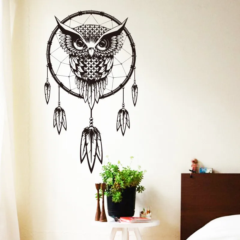 Diseno De Arte Indio Atrapasuenos Vinilo Buho Para Decoracion Del