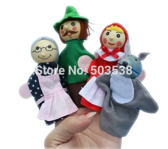 4 шт./лот, маленькая красная шапочка Кукольный палец, мультфильм куклы-наперстки, Ранние развивающие игрушки, фантастическая игрушка, подарок на день рождения