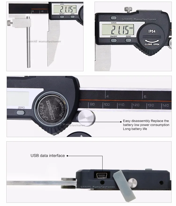 Цифровой штангенциркуль, Электронный штангенциркуль, 0-300 мм
