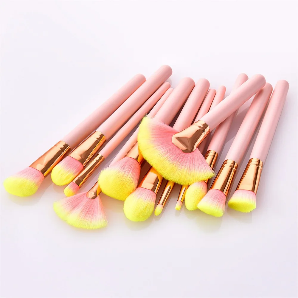 12PCS Professional Pink Makeup Brushes Set Pincel Maquiagem Base Foundation Powder Cosmetics Blending Make Up brush (3)