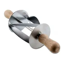 Нержавеющая сталь + деревянная ручка Croissant режущий ролик Кухня Аксессуары для выпечки теста выпечка печенье формы для крем рога D4