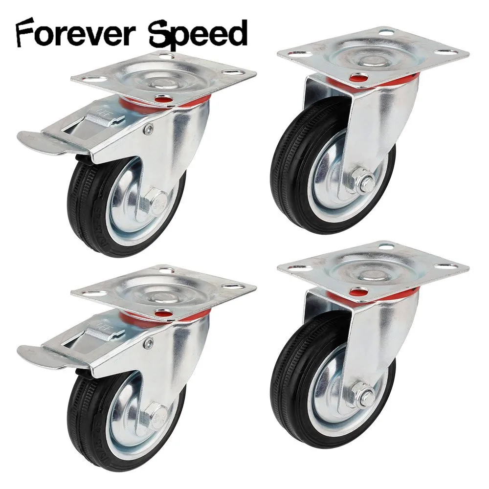 85mm 4Pcs  Caster Wheels Furniture Heavy Duty Castors Furniture Office Chair Swivel RubberCaster Wheels Replacement Wholesale