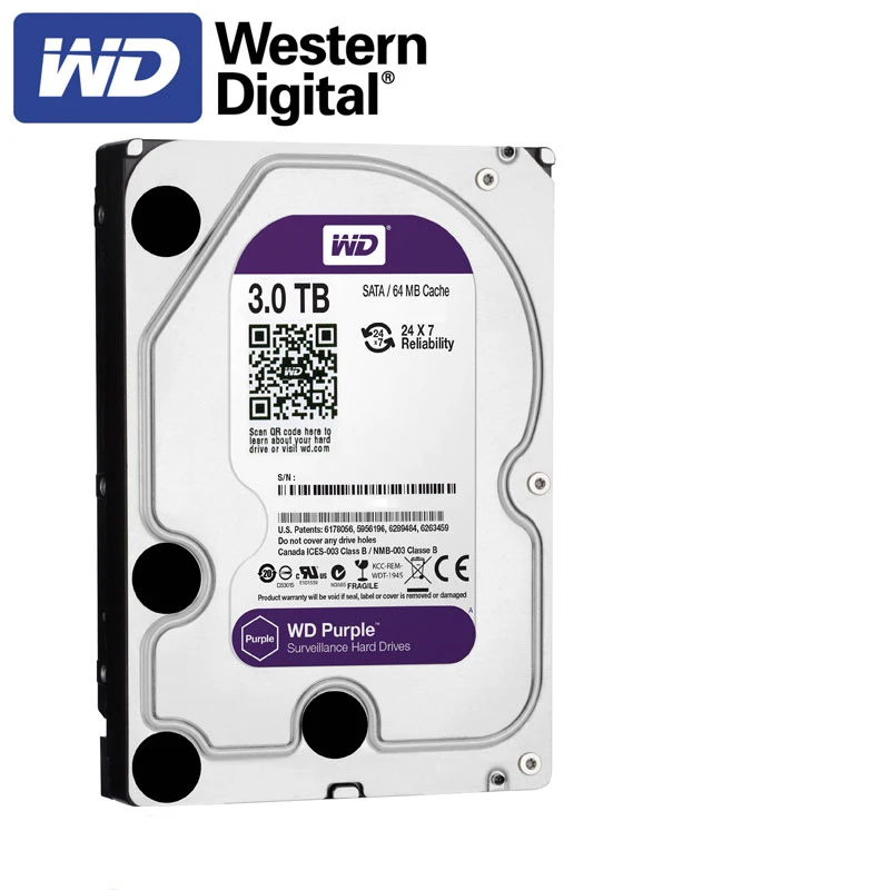 WD purple 3.5 дюймовый SATA 1 ТБ 2 3 4 6 жесткий диск создан для 24/7 всегда на наблюдения
