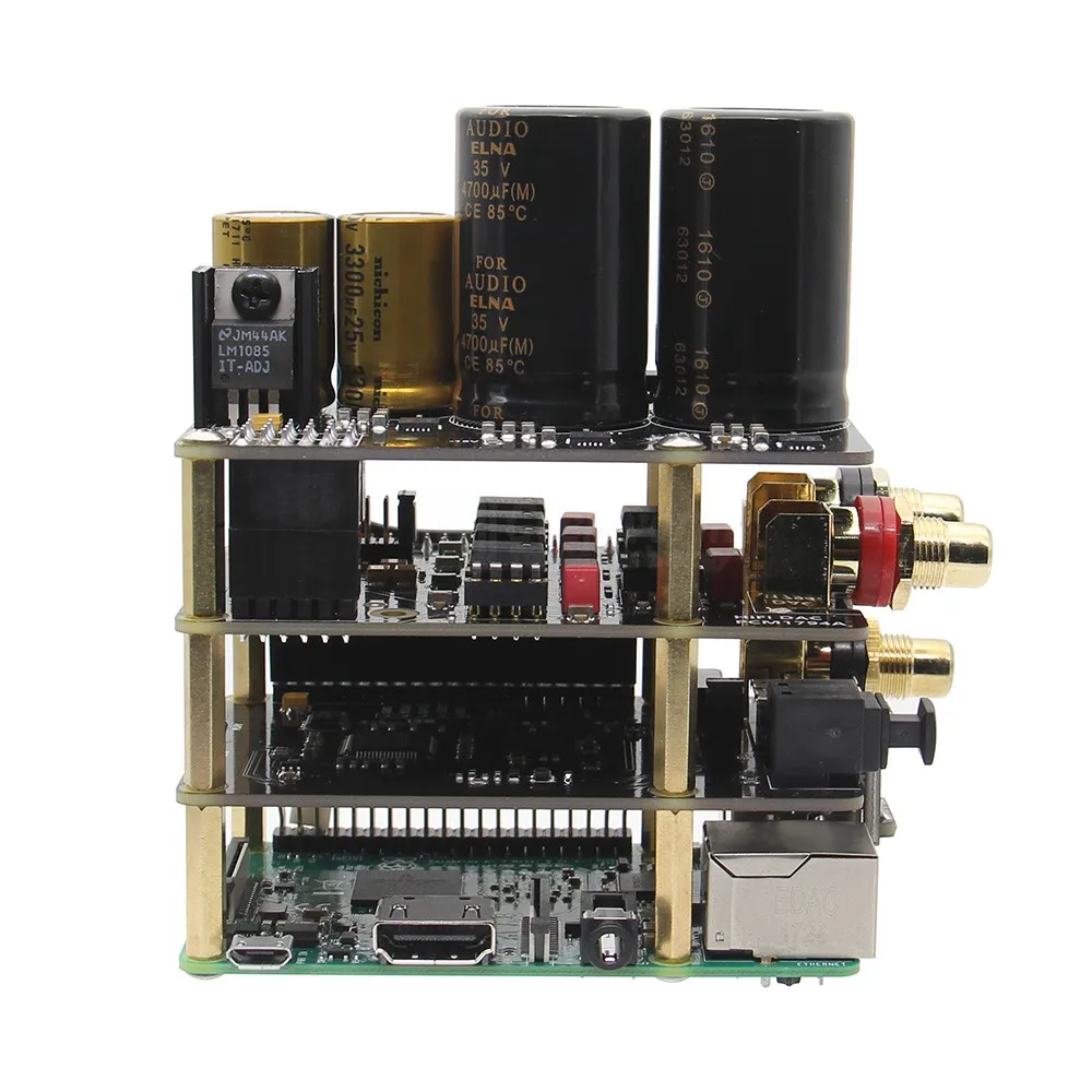 Raspberry Pi Kit X10 Hi Fi аудио комплект B DAC Плата расширения + плата электропитания для PWR 3
