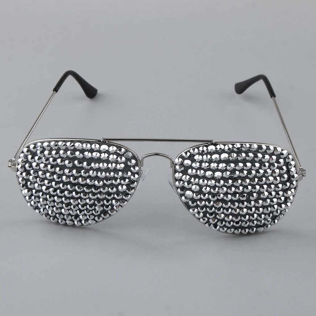 Adults Full Diamante Metal Eyeglasses Funny Stylish Party Glasses Photo Props Decoration Accessory