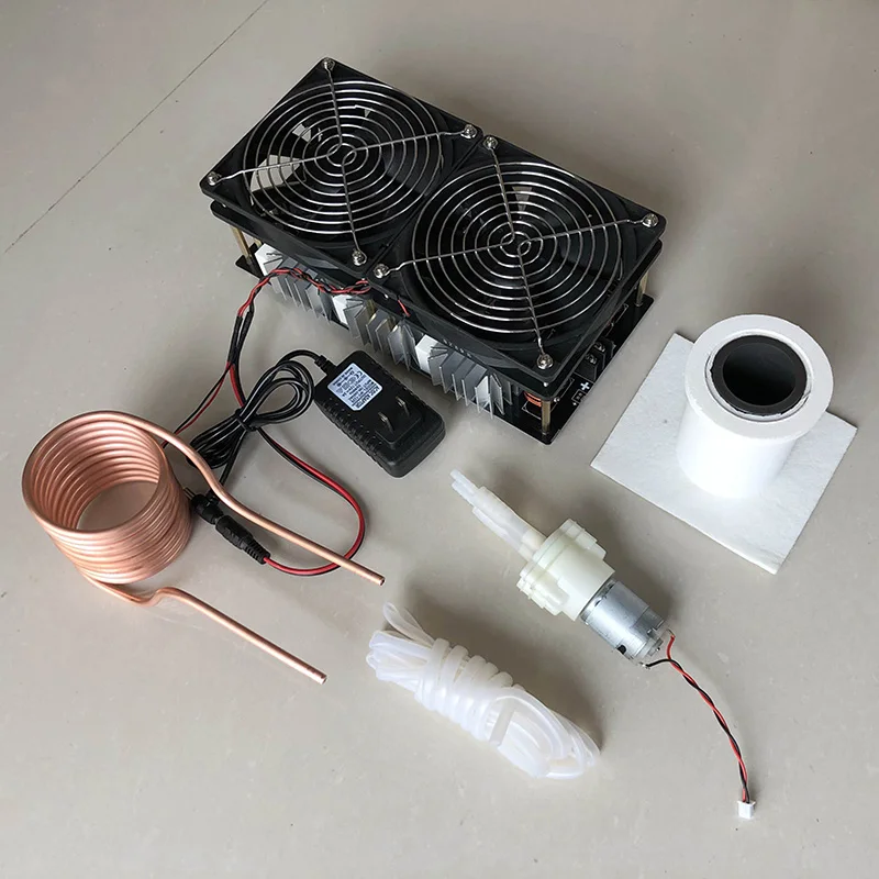 

2500W ZVS Induction Heater High frequency Induction Heating PCB Board Melted Metal + Coil Mayitr+ Crucible+Pump