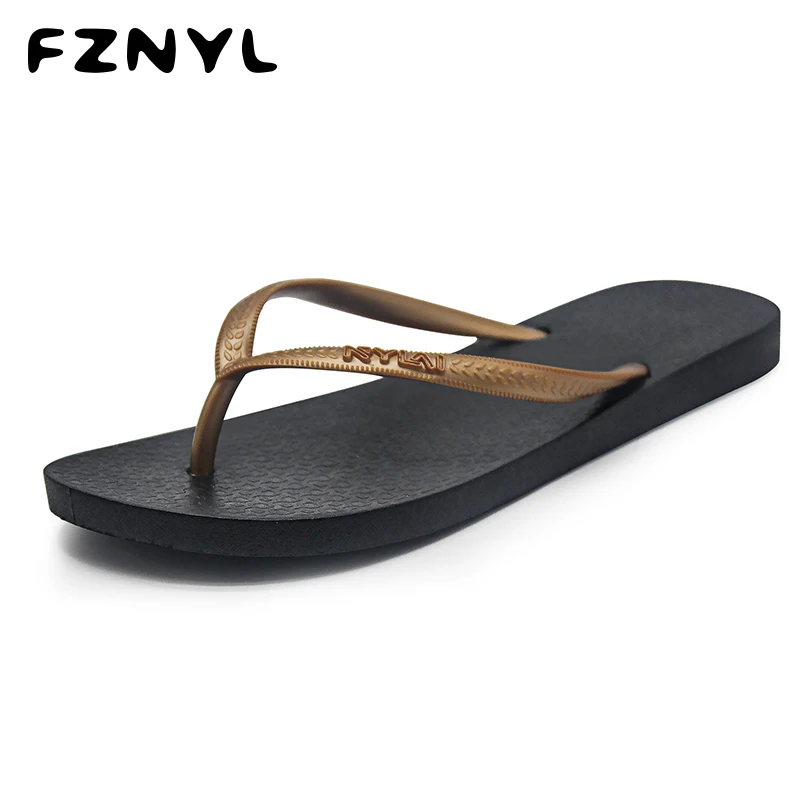 

FZNYL Women's Fashion Slippers PVC Soft Comfortable Outdoor Flip Flops Non-slip Home Beach Bathroom Sandals Flat Casual Shoes