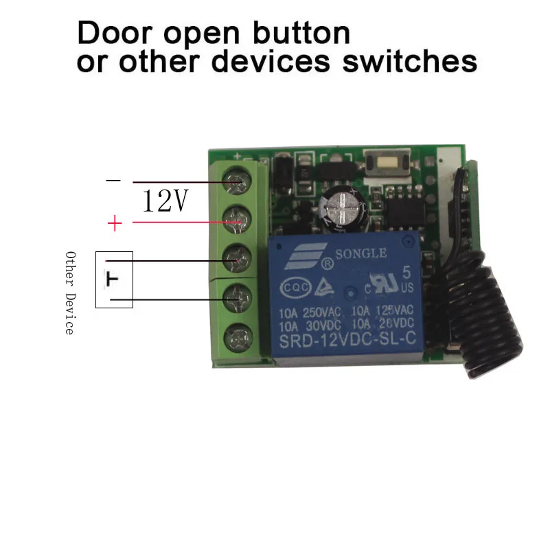 12V 10A RF Wireless Delay Toggle Remote Control Switch 315433Mhz 123 Transmitter Receiver garage doorwindowlamp (6)