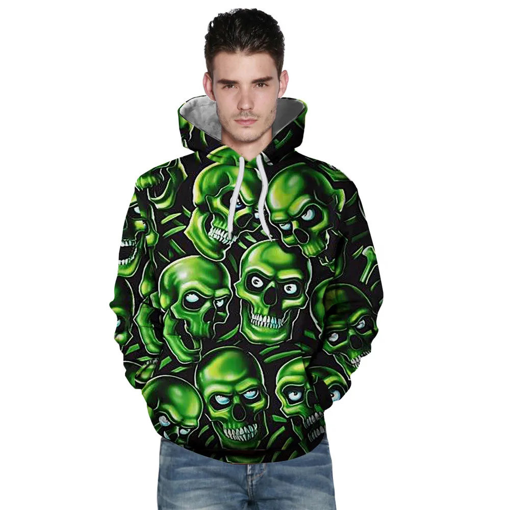 

Feitong Autumn Winter Man Casual Hoodies Sweatshirts Male 3D Skull Print Long Sleeve Hoodies Sweatshirt sudaderas para hombre