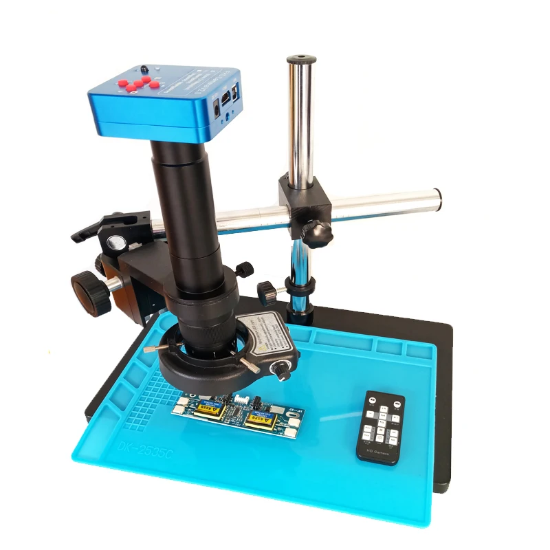 

Single arm support 1080P 60FPS 2K 2100W 21MP HDMI USB Digital Video Microscope Camera +180X 300X C-Mount lens +144 Led ligths