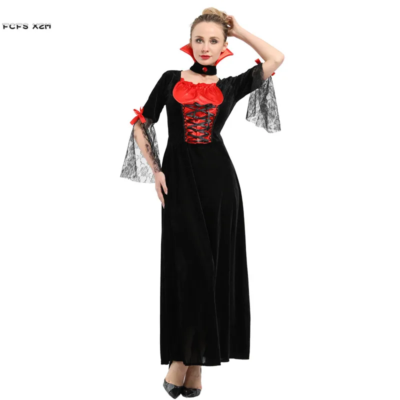 

Sexy Women Halloween Vampire Scary Costumes Female Queen Cosplays Carnival Purim Masquerade Nightclub Bar Role play party dress