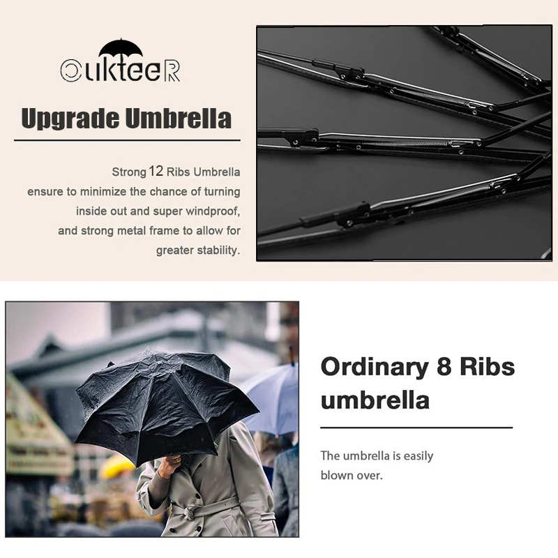 Высокое качество, мужской зонт, автоматический, 3 складных зонта, дождь, женский, ветрозащитный, для путешествий, бизнес, Мужская рама, 12 к, большой зонт, для улицы