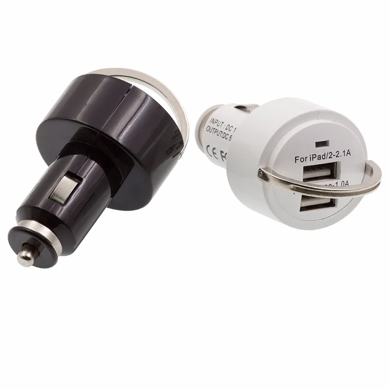 High Quality Dc 5v 3.1a Dual Usb Metal Pull Ring Car Charger For