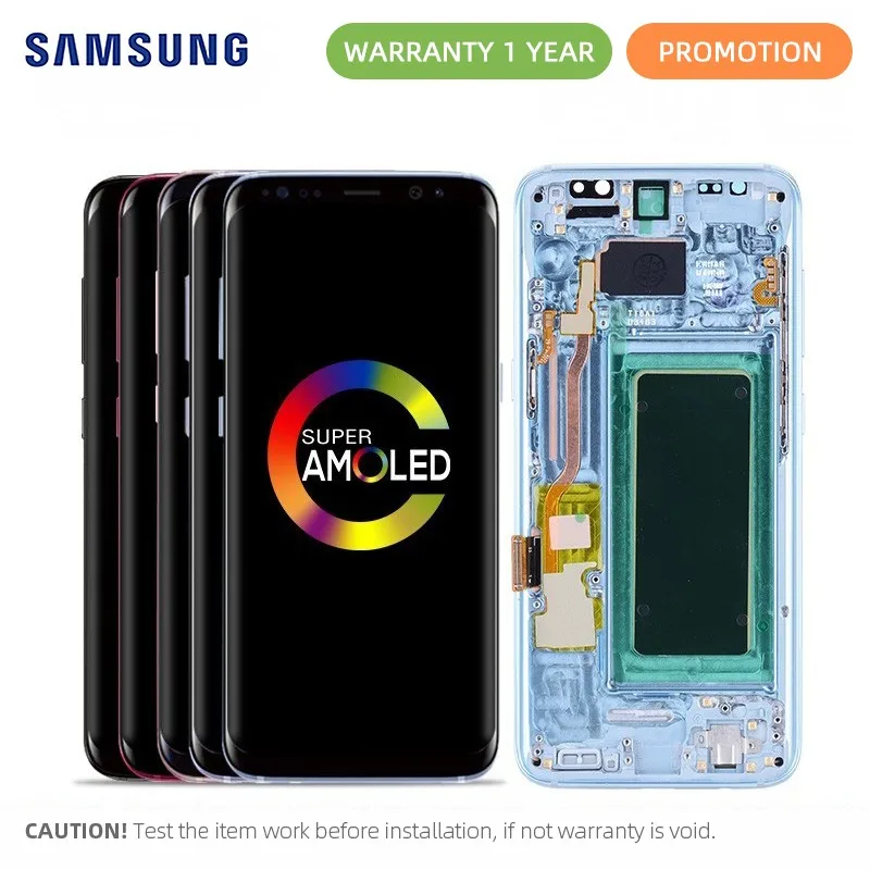 

ORIGINAL AMOLED for SAMSUNG S8 LCD Display Touch Screen with Frame Digitizer Replacement for SAMSUNG GALAXY S8 Plus LCD Display
