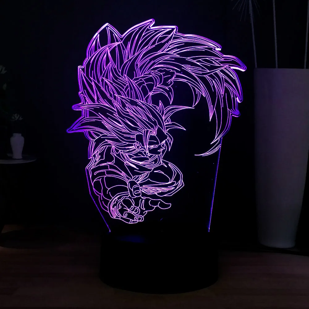 3D мультяшная лампа Dragon Ball Cool Wukong RGB светодиодный светильник для 7 видов цветов
