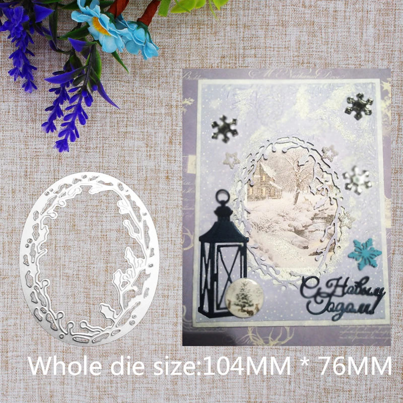 

New Creative Oval Frame Metal Steel Cutting Dies Stencil DIY Craft Scrapbooking Embossing Decorative Photo Album Craft 104x76mm