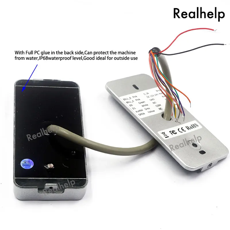 IP68 Waterproof Outdoors Used  Metal Stainless steel Reader 2000Users WG input and output security RF Access Control Keypad