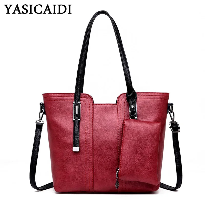 

YASICAIDI Vintage PU Leather Shoulder Bag Luxury Handbags Brand Designer Fashion Composite Clutch Crossbody Bags For Women 2019