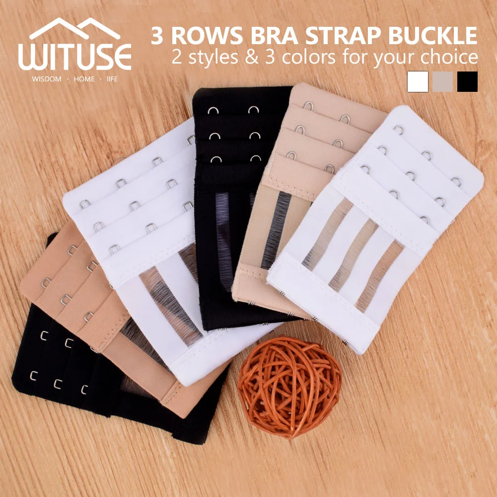 

3Pcs/Set Women Bra Strap Extender 3 Rows 3 4 Hooks Bra Extenders Clasp Strap Sewing Tools Intimates Accessories Black/White/Nude