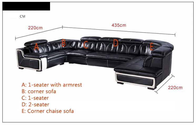 Большой набор диванов из кожи, мебель для гостиной, Угловое кресло для дома