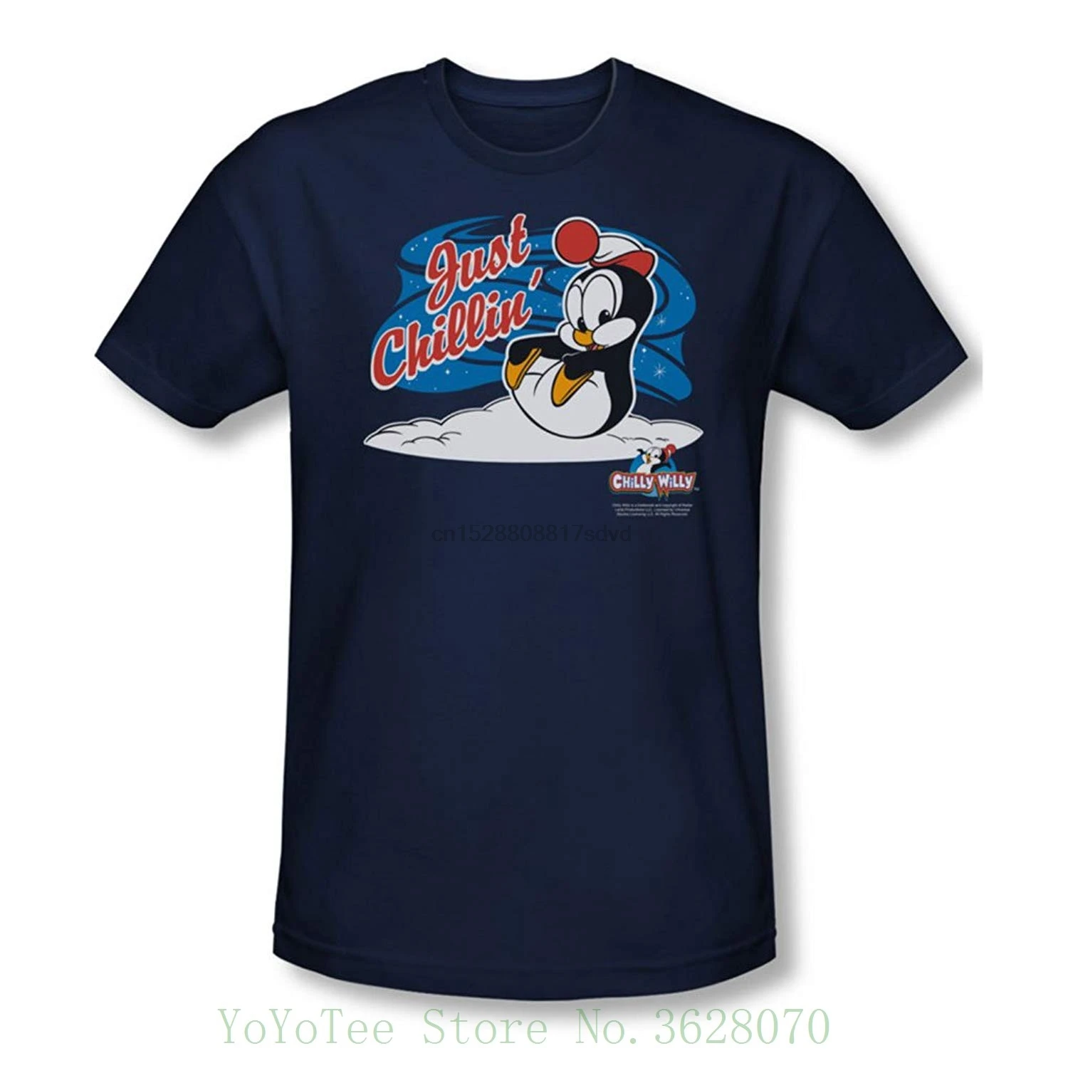 Chilly Willy мужская футболка Just Chillin в морском стиле с круглым вырезом модная