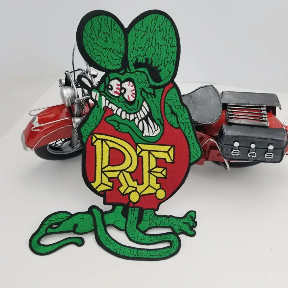 RF MOUSE PATCH motorcycle biker patches custom embroidery iron-on cool jacket biker mini DIY patch (2)