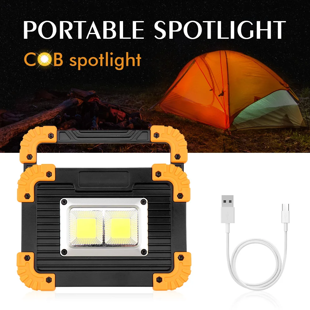 

COB Led Portabel Spotlight Rechargeable Led Work light 18650 Battery Searchlight For Outdoor Lighting Camping Flashlight