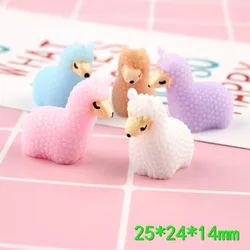 Mini poupée en résine mouton alpaga, 4 pièces, mignon, accessoire de maison, décoration de jardin, Miniatures, DIY 