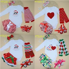 Популярная Рождественская вечеринка подарки для малышей комбинезон с длинными рукавами для новорожденных Костюм из 5 предметов модные комплекты одежды для маленьких девочек детская одежда