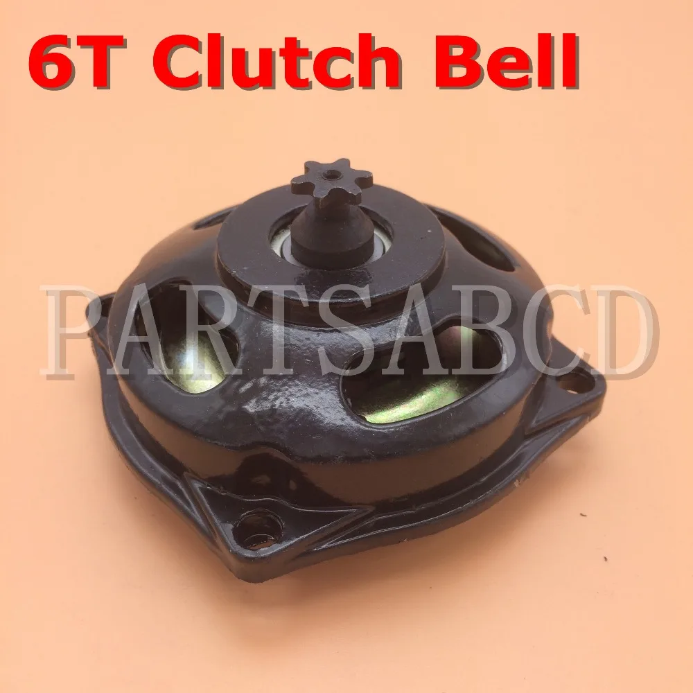 

PARTSABCD T8F 6T pocket bike clutch Bell Housing drum gear box for 47cc 49cc 2 stroke Mini Quad ATV dirt Minimoto Scooter Buggy