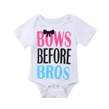 

Toddle Newborn Infant Baby Girls Boys Letter Cotton Short sleeve Bodysuit Jumpsuit Sunsuit Clothes Cute 0-18M